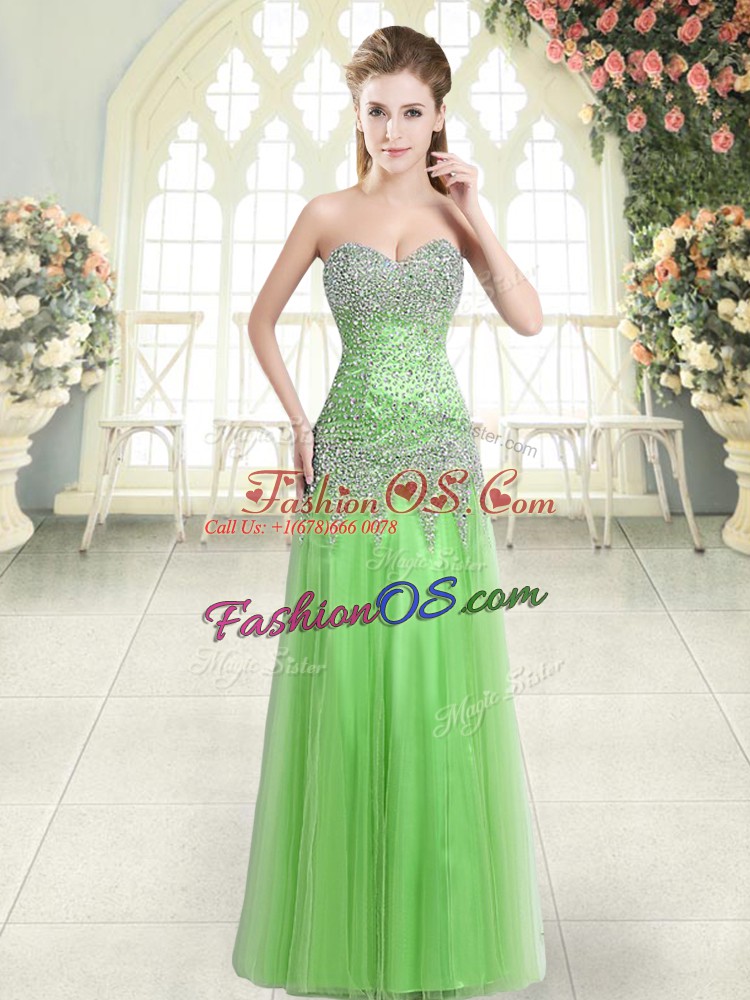 Sweetheart Neckline Beading Dress for Prom Sleeveless Zipper