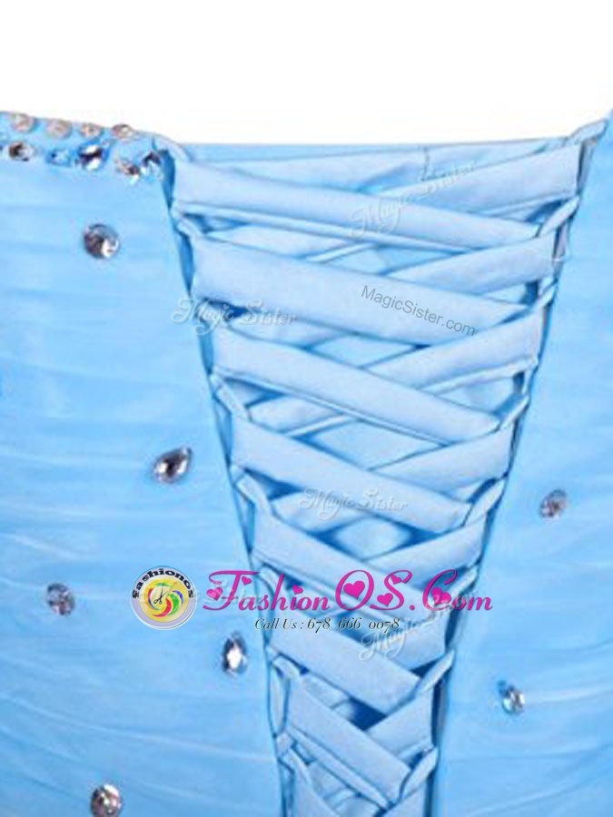 Free and Easy Sweetheart Sleeveless Organza Cocktail Dresses Beading Lace Up