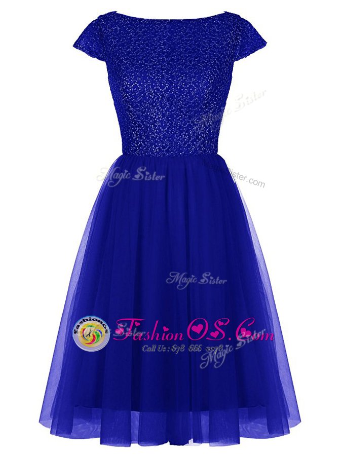 Flirting Knee Length Zipper Prom Party Dress Lavender and In for Prom and Party with Beading