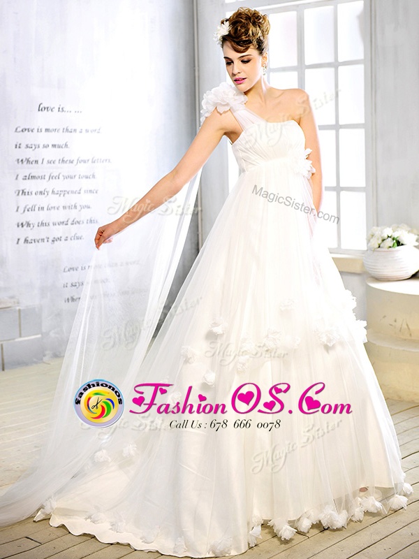 Dazzling Floor Length White Bridal Gown Strapless Sleeveless Lace Up